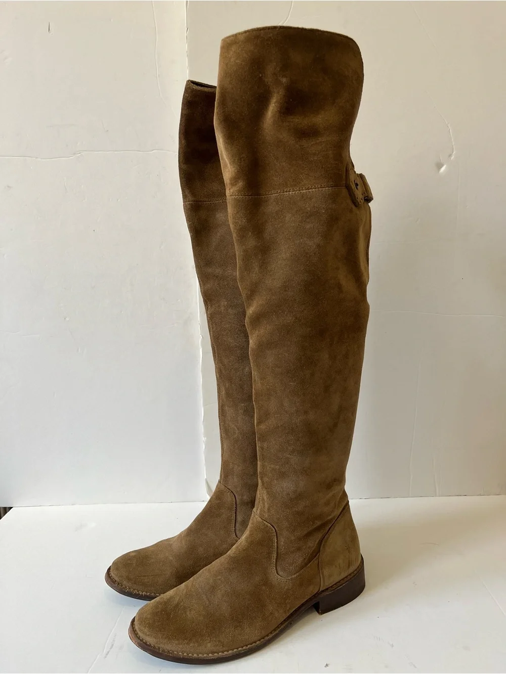 Frye Shirley Women's Suede brown tan cognac Over-the-Knee Riding Boots size 7B
